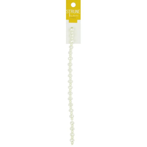 Square Squashed Facet Pearl Strung Beads